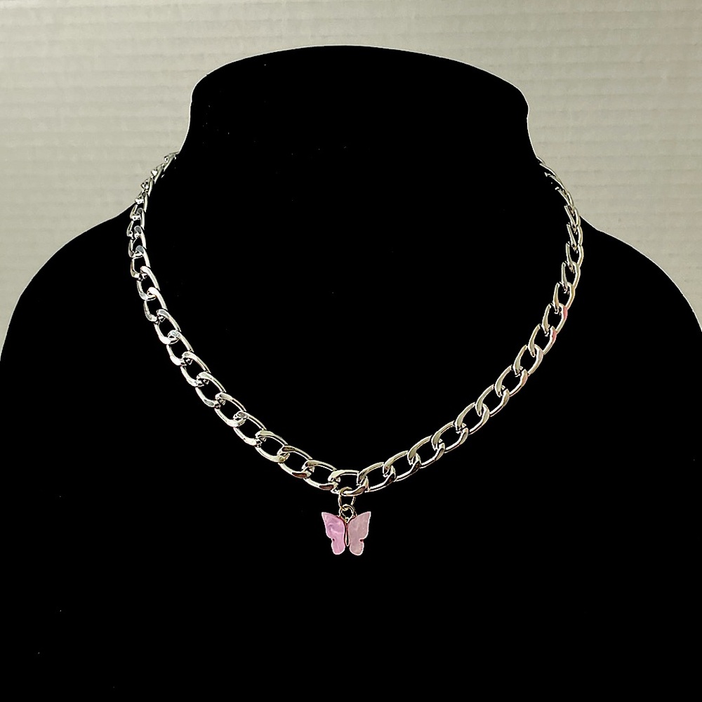 Butterfly Pendant Necklace in Silver
